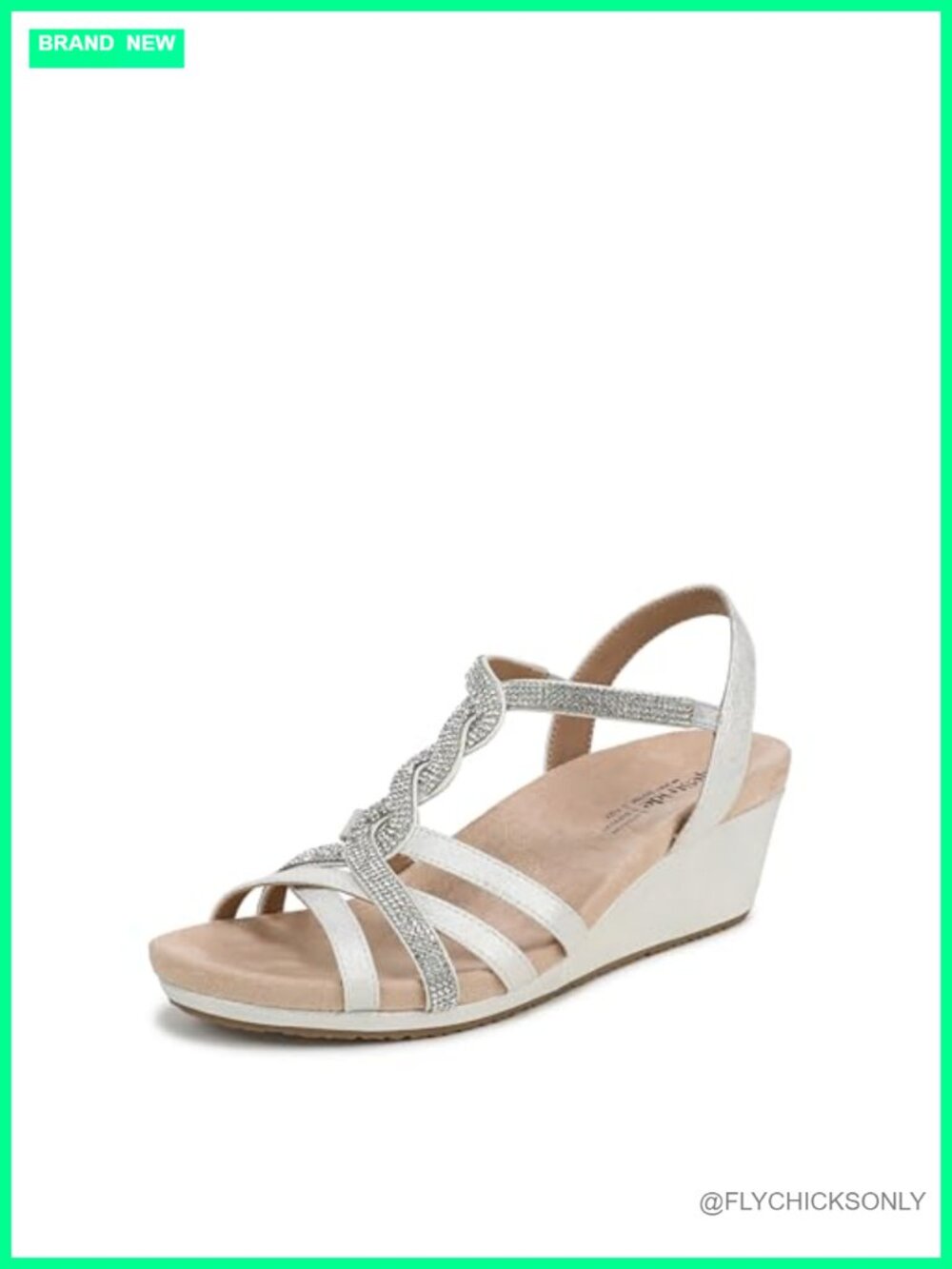 LifeStride Miami Wedge Sandal Faux Leather Slingback Casual